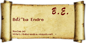 Bába Endre névjegykártya