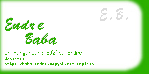 endre baba business card